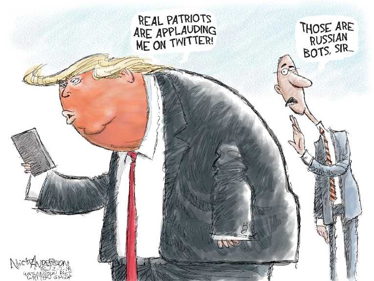 Political/Editorial Cartoon by Nick Anderson, Houston Chronicle on Trump Presidency a Dream