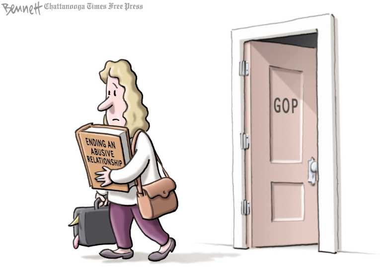 Political/Editorial Cartoon by Clay Bennett, Chattanooga Times Free Press on Republican Party Unifying