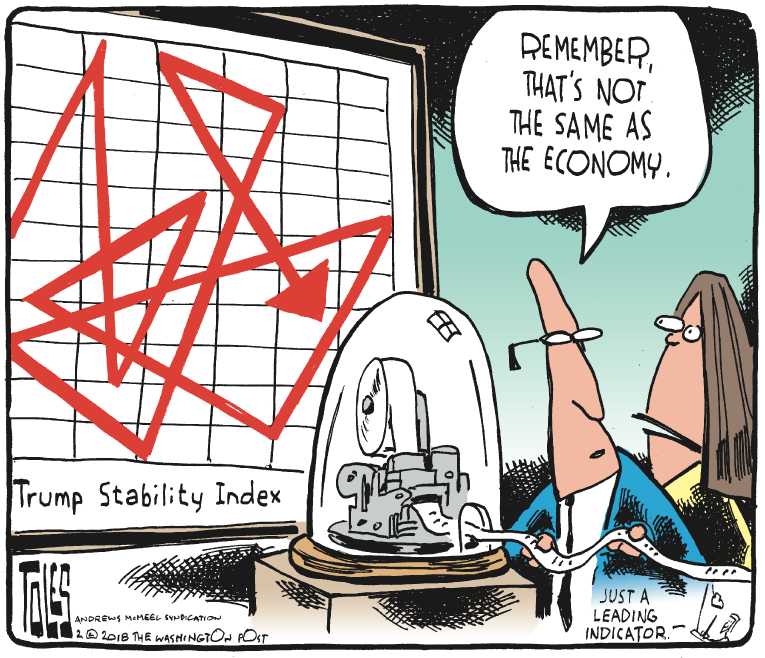 Political/Editorial Cartoon by Tom Toles, Washington Post on Trump Poll Numbers Rise