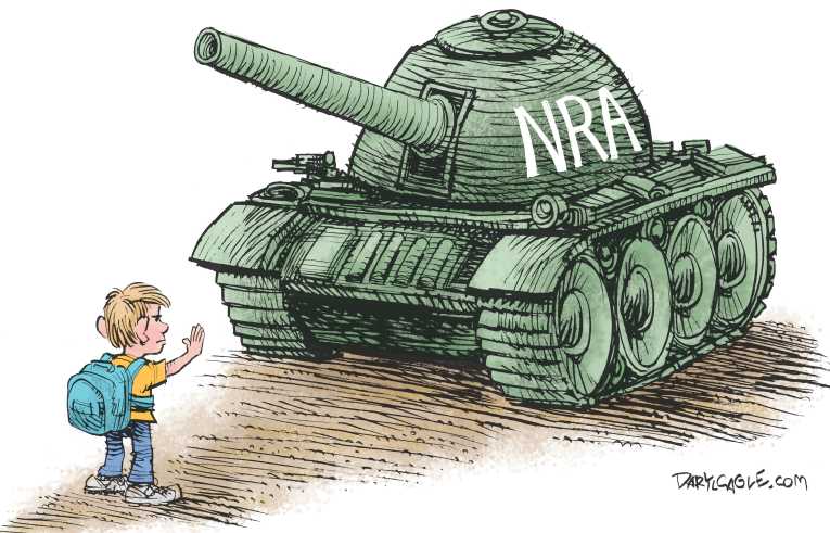 Political/Editorial Cartoon by Daryl Cagle, Cagle Cartoons on Anti-NRA Protests Sweep Nation