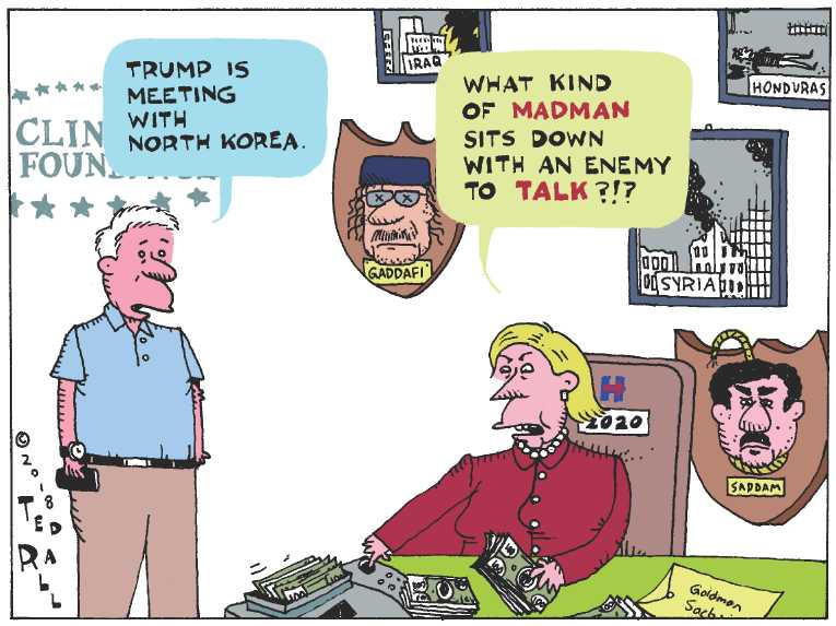 Political/Editorial Cartoon by Ted Rall on Kim Meeting on Hold