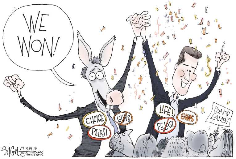 Political/Editorial Cartoon by Signe Wilkinson, Philadelphia Daily News on Dem Wins in Trump Country