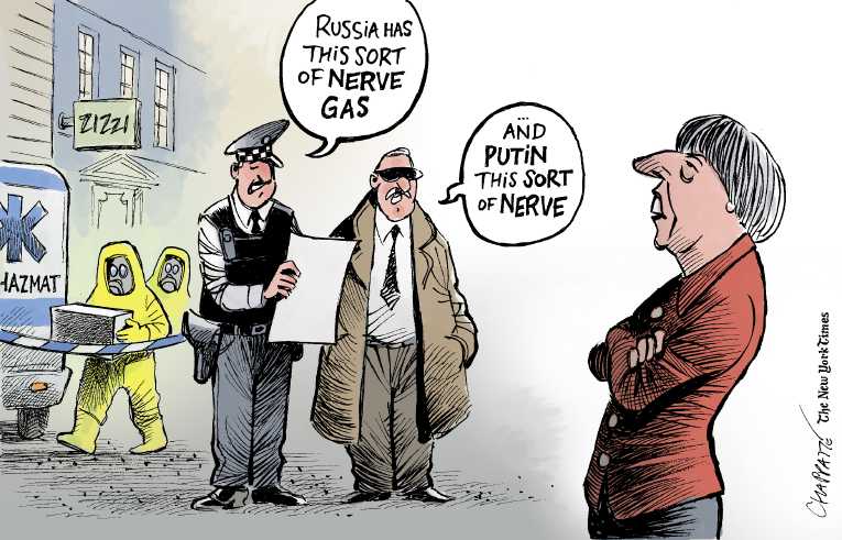 Political/Editorial Cartoon by Patrick Chappatte, International Herald Tribune on Putin Denies Involvement in Killing