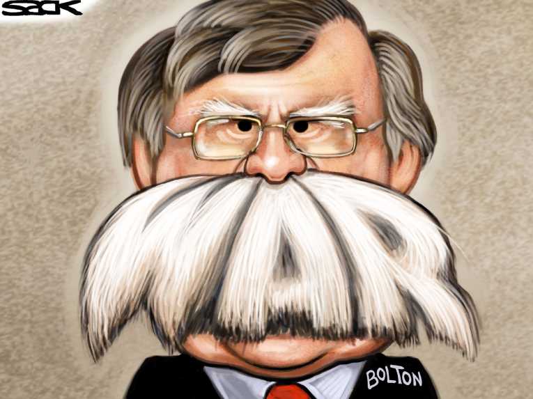 Political/Editorial Cartoon by Steve Sack, Minneapolis Star Tribune on Bolton Now National Security Advisor