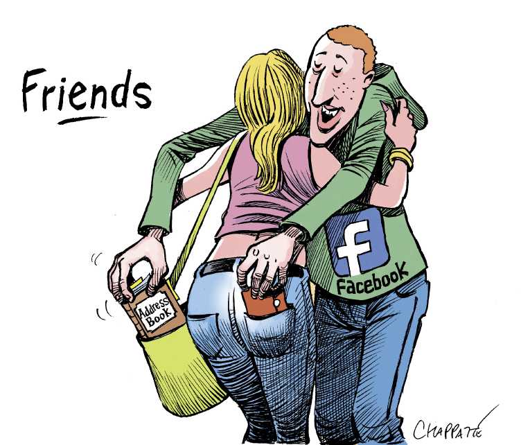 Political/Editorial Cartoon by Patrick Chappatte, International Herald Tribune on Zuckerberg Testifies