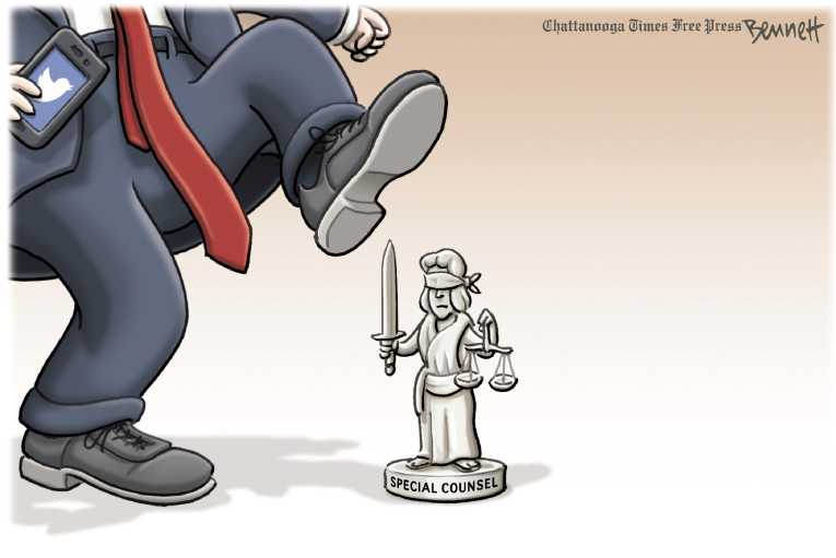 Political/Editorial Cartoon by Clay Bennett, Chattanooga Times Free Press on Trump “Fighting Back”
