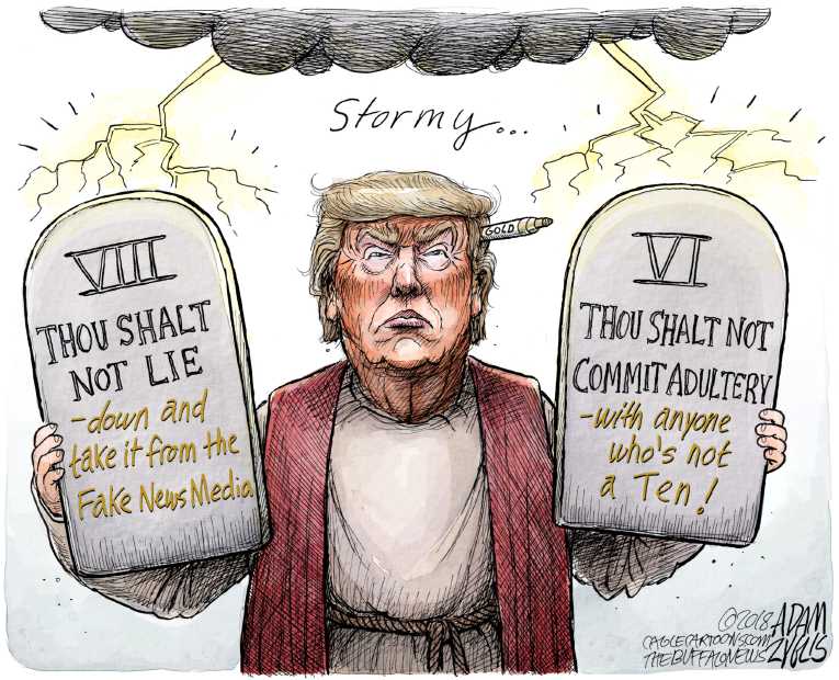 Political/Editorial Cartoon by Adam Zyglis, The Buffalo News on Trump Denies Affair