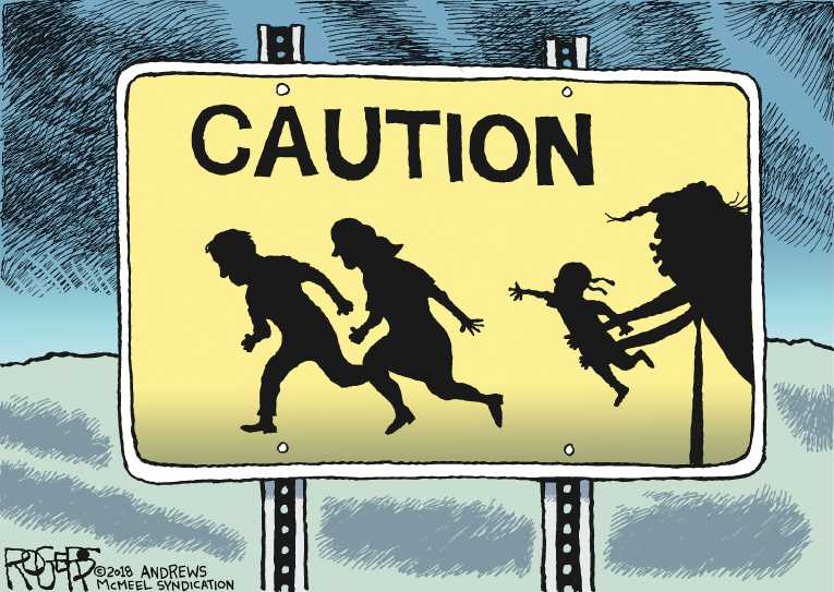 Political/Editorial Cartoon by Rob Rogers, The Pittsburgh Post-Gazette on Homeland Security Tightening