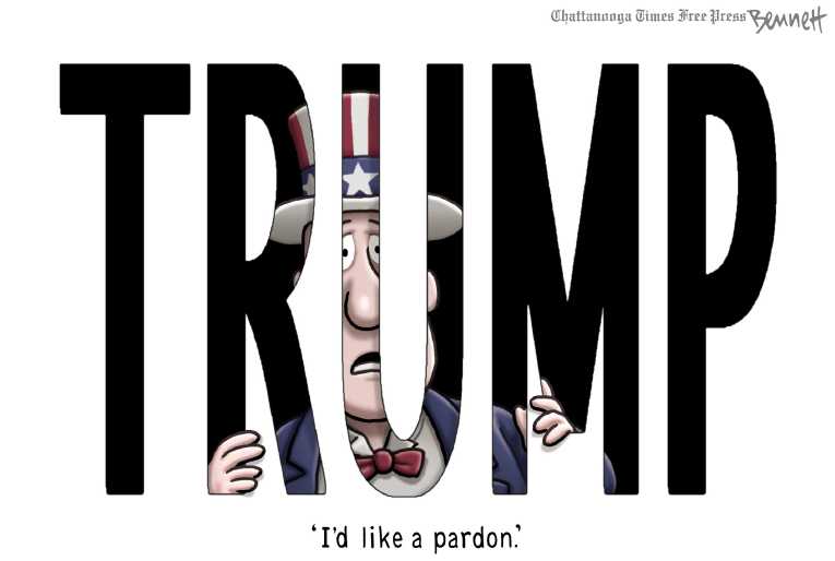 Political/Editorial Cartoon by Clay Bennett, Chattanooga Times Free Press on Trump Enacts Tariffs