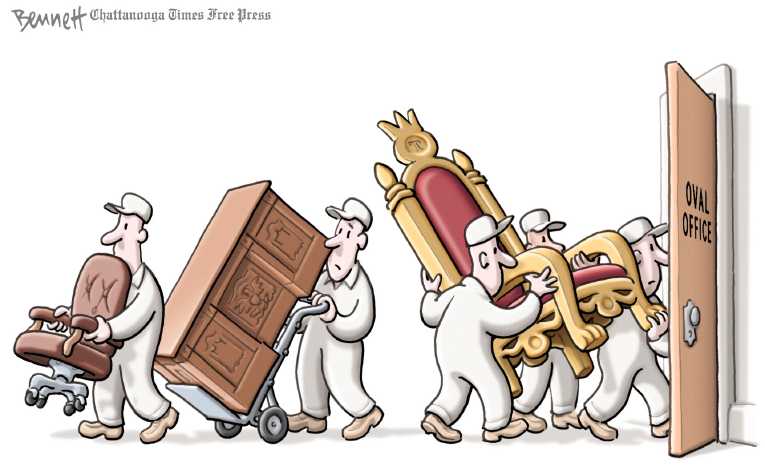 Political/Editorial Cartoon by Clay Bennett, Chattanooga Times Free Press on President Claims Broad Powers