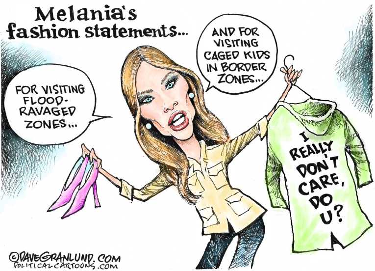 Political/Editorial Cartoon by Dave Granlund on First Lady Fashions Jacket Billboard