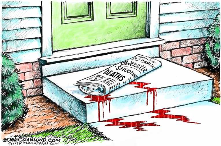 Political/Editorial Cartoon by Dave Granlund on Five Killed at Newspaper