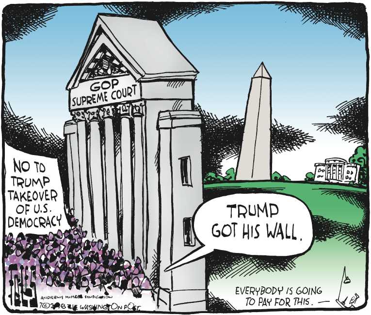 Political/Editorial Cartoon by Tom Toles, Washington Post on Far Right Celebrates Court Pick