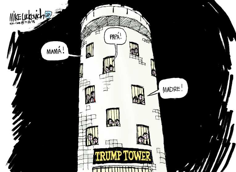Political/Editorial Cartoon by Mike Luckovich, Atlanta Journal-Constitution on Brutal Border Policy Continues