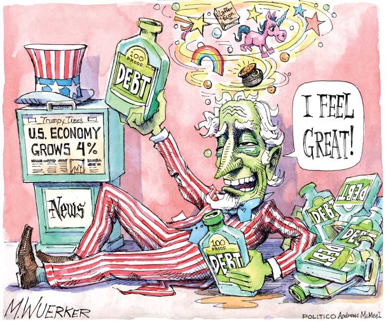Political/Editorial Cartoon by Matt Wuerker, Politico on Middle Class Vanishing