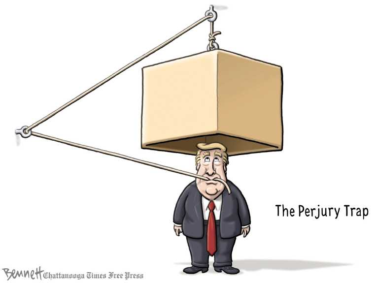 Political/Editorial Cartoon by Clay Bennett, Chattanooga Times Free Press on President Unlikely to Testify
