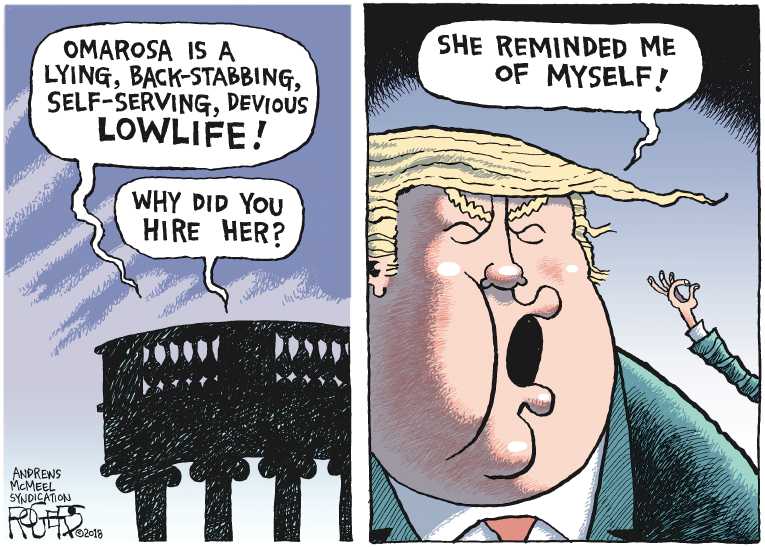 Political/Editorial Cartoon by Rob Rogers on Manigault Taped Fellow Staffers