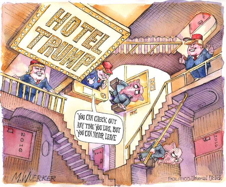 Political/Editorial Cartoon by Matt Wuerker, Politico on Trump Fighting Back