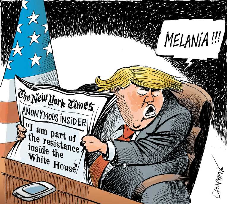 Political/Editorial Cartoon by Patrick Chappatte, International Herald Tribune on President “Unstable,” Insiders Say