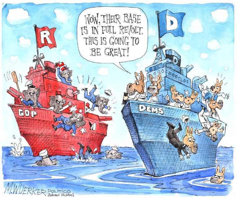 Political/Editorial Cartoon by Matt Wuerker, Politico on Midterms Already Heated