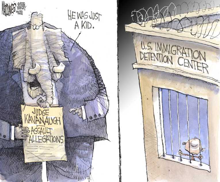 Political/Editorial Cartoon by Matt Davies, Journal News on GOP on Shaky Ground