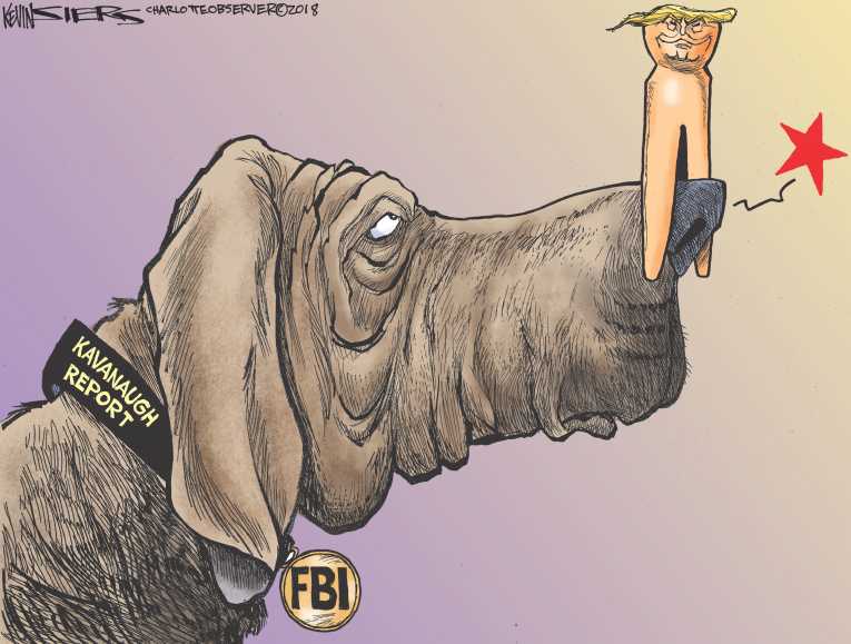 Political/Editorial Cartoon by Kevin Siers, Charlotte Observer on Trump Handcuffs FBI Investigation