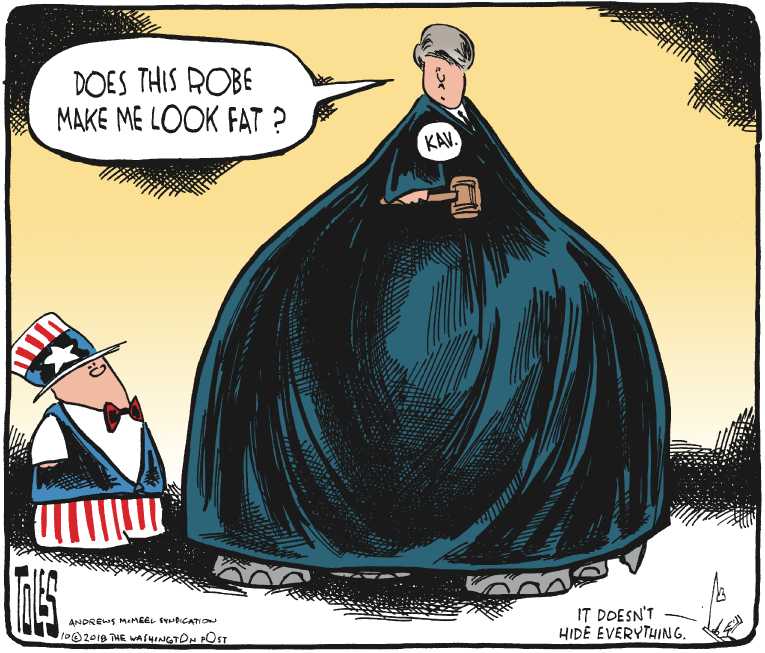 Political/Editorial Cartoon by Tom Toles, Washington Post on Kavanaugh Confirmed