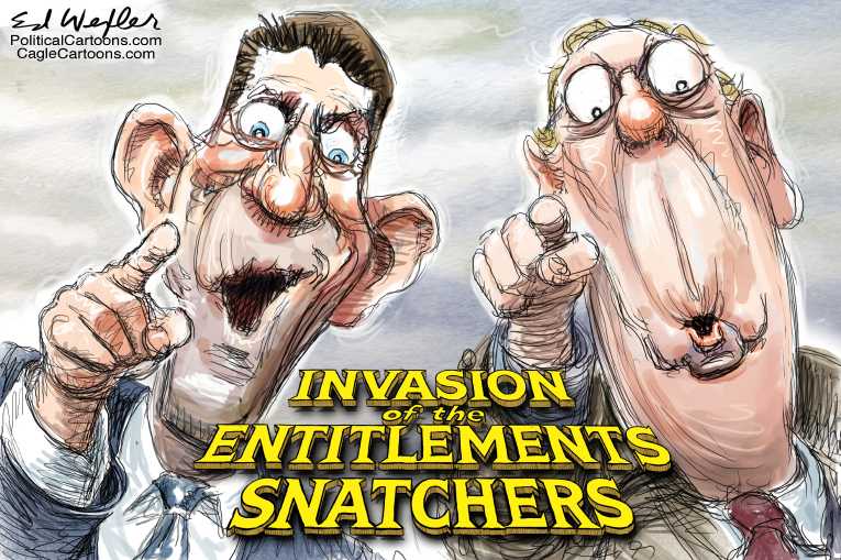 Political/Editorial Cartoon by Ed Wexler, PoliticalCartoons.com on GOP Targets Social Security, Medicare