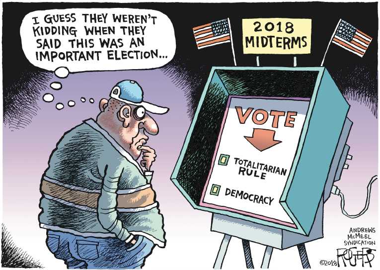 Political/Editorial Cartoon by Rob Rogers on Record Turnout Expected