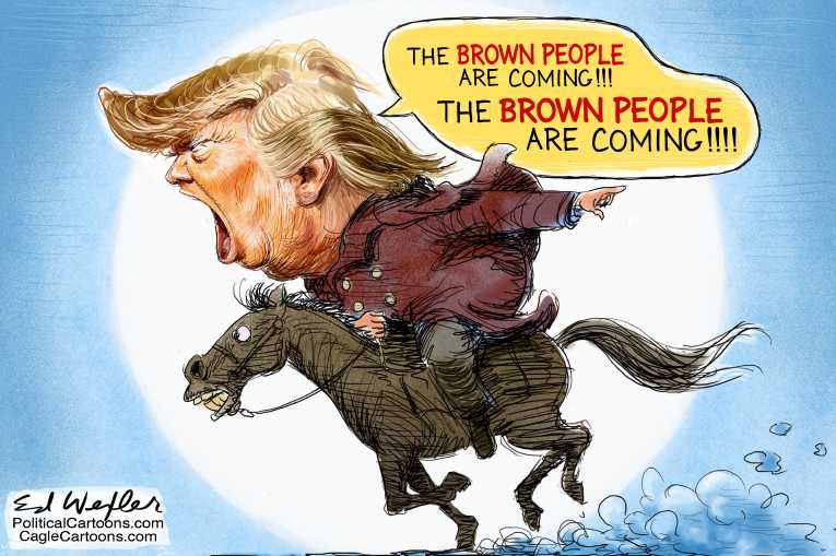Political/Editorial Cartoon by Ed Wexler, PoliticalCartoons.com on President Warns of Invasion