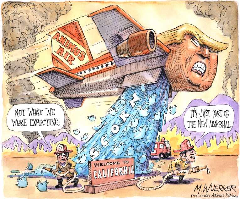 Political/Editorial Cartoon by Matt Wuerker, Politico on Wildfire Destroys Paradise
