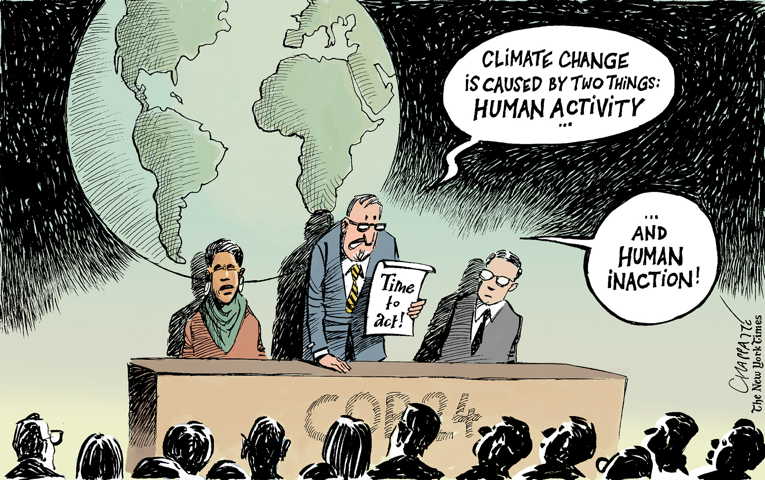 Political/Editorial Cartoon by Patrick Chappatte, International Herald Tribune on Earth in Peril
