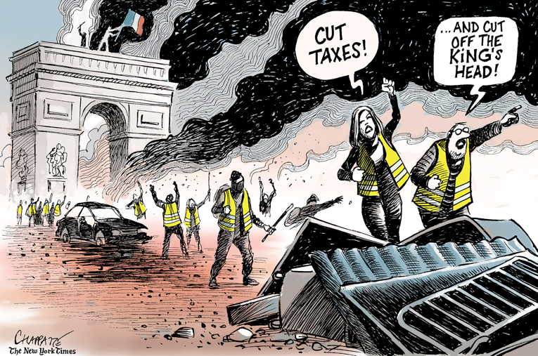 Political/Editorial Cartoon by Patrick Chappatte, International Herald Tribune on French Riots Continue
