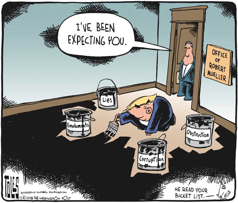 Political/Editorial Cartoon by Tom Toles, Washington Post on Cohen Sentenced to 3 Years