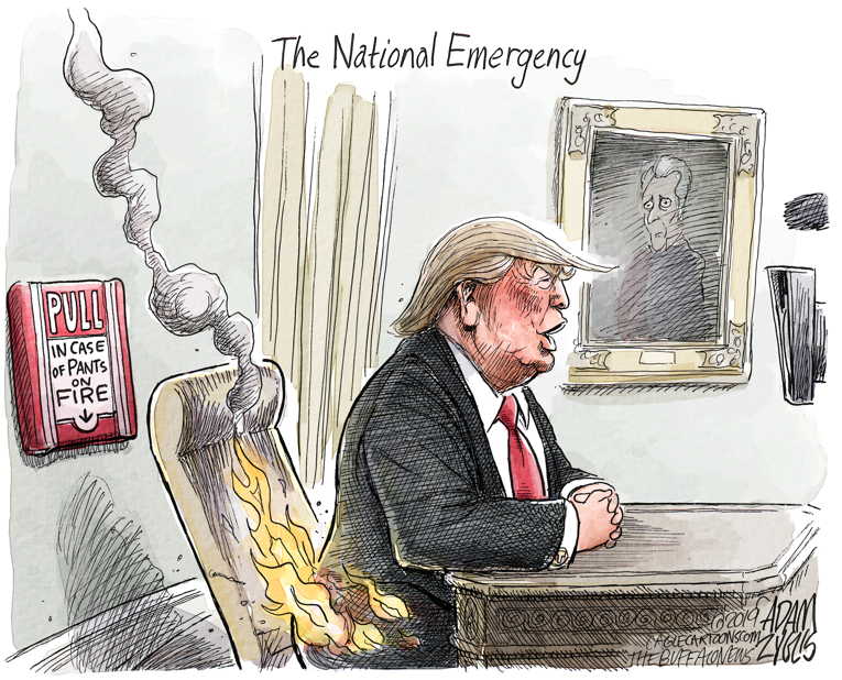 Political/Editorial Cartoon by Adam Zyglis, The Buffalo News on Trump Considers Funding Options
