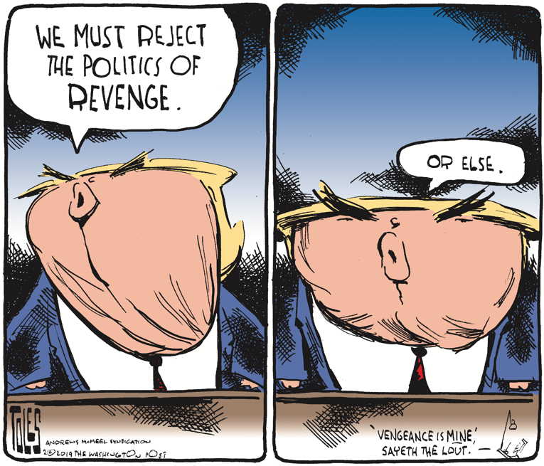 Political/Editorial Cartoon by Tom Toles, Washington Post on President Demands Unity