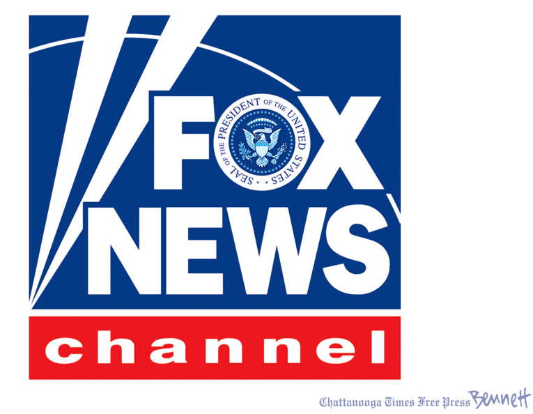 Political/Editorial Cartoon by Pat Bagley, Salt Lake Tribune on Fox News Declares War