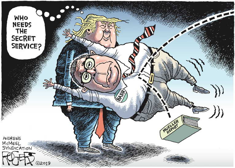 Political/Editorial Cartoon by Rob Rogers on Mueller Report Kept Hidden