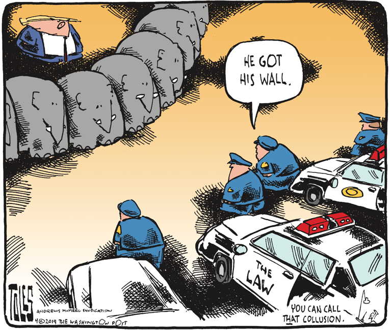 Political/Editorial Cartoon by Tom Toles, Washington Post on Trump, GOP Go to the Mat