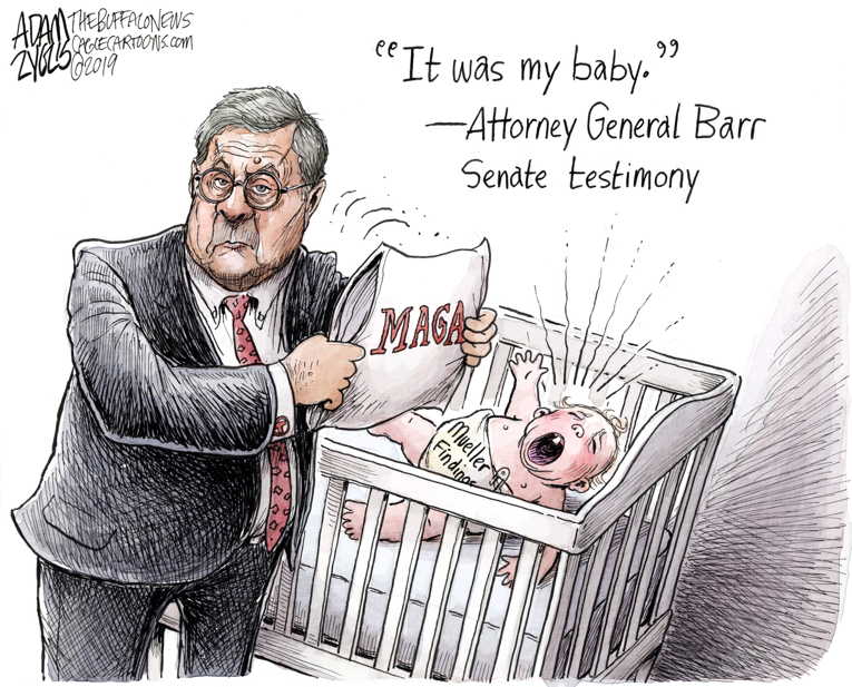 Political/Editorial Cartoon by Adam Zyglis, The Buffalo News on “I Determined the Baby Was Dead.”