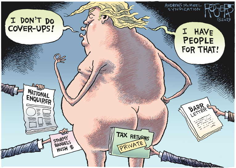 Political/Editorial Cartoon by Rob Rogers on Trump Channels Nixon