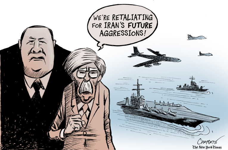 Political/Editorial Cartoon by Patrick Chappatte, International Herald Tribune on False Flag Planned Against Iran