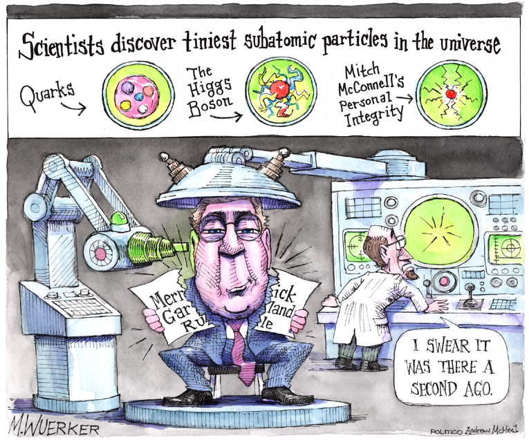 Political/Editorial Cartoon by Matt Wuerker, Politico on McConnell Test Reveals No Scruples