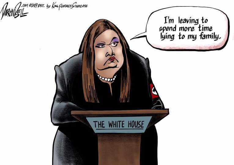 Political/Editorial Cartoon by Ted Rall on Sarah Sanders Quits