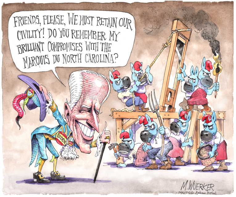 Political/Editorial Cartoon by Matt Wuerker, Politico on Democrats Debate
