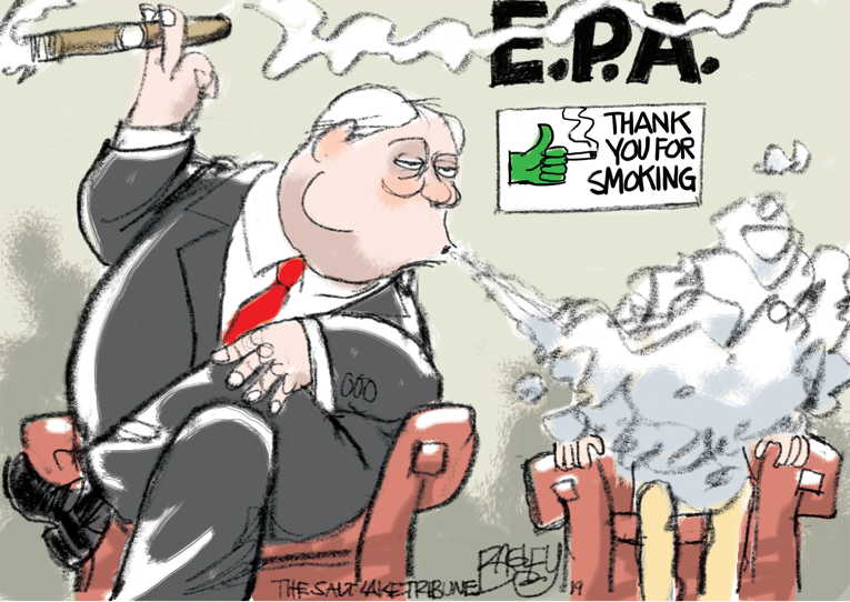 Political/Editorial Cartoon by Pat Bagley, Salt Lake Tribune on EPA Lifts Burdensome Regulations