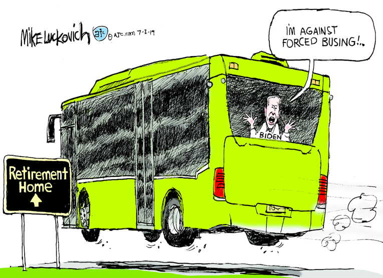 Political/Editorial Cartoon by Mike Luckovich, Atlanta Journal-Constitution on Biden Outed