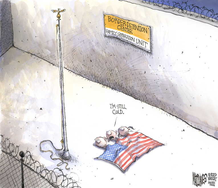 Political/Editorial Cartoon by Matt Davies, Journal News on Border Atrocities Exposed