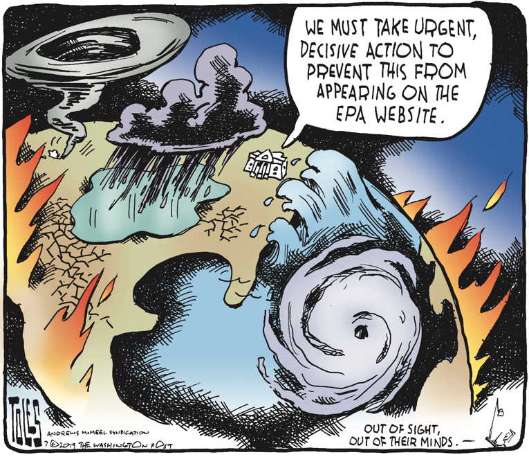 Political/Editorial Cartoon by Tom Toles, Washington Post on Climate Crisis Worsens