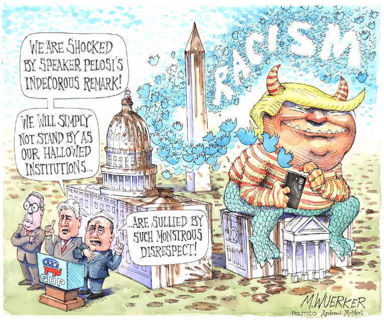 Political/Editorial Cartoon by Matt Wuerker, Politico on Deficits Soar